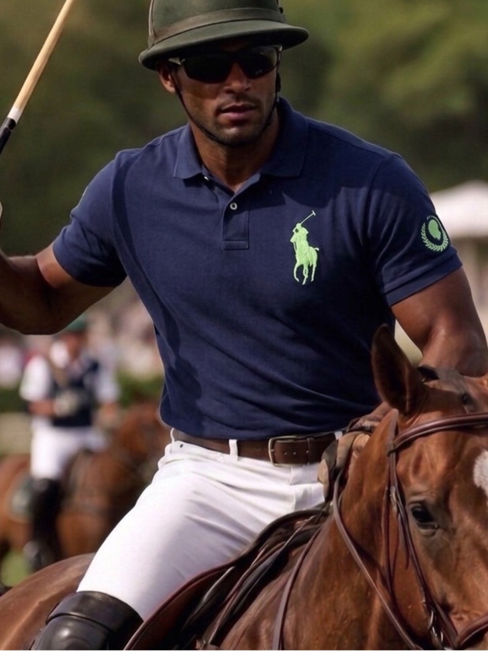 Polo by Ralph Lauren Navy Polo with Lime Green Big Pony Logo